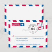Luftpost | Hochzeit RSVP Karte (Vorne/Hinten)