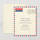 Luftpost-Hochzeit - Termin vormerken Save The Date (Vorne/Hinten)