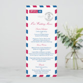 Luftpost-Hochzeitsempfangsmenü Einladung (Stehend Vorderseite)