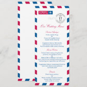 Luftpost-Hochzeitsempfangsmenü Einladung (Vorne/Hinten)