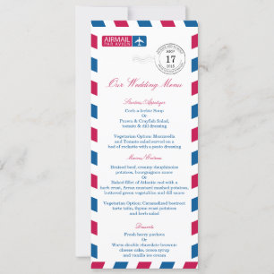 Luftpost-Hochzeitsempfangsmenü Einladung