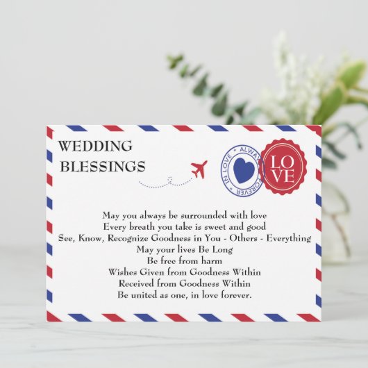 Luftpost-Hochzeitsflugkarte (Stehend Vorderseite)