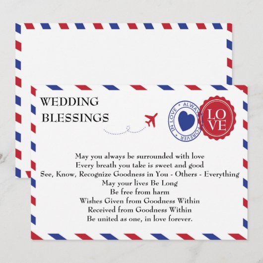 Luftpost-Hochzeitsflugkarte (Vorne/Hinten)