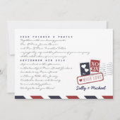 Luftpost Liebe Personalisierter Hinweis Einladung (Vorderseite)