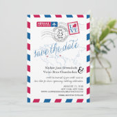 Luftpost New York und Italien Save the Date (Stehend Vorderseite)