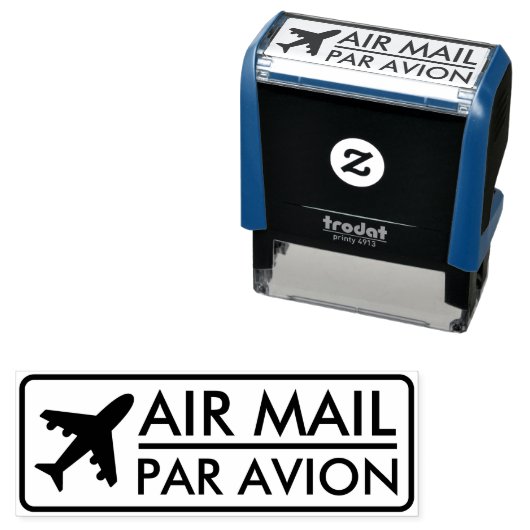Luftpost - Par Avion (mit Flugzeug) Permastempel (Beispiel)