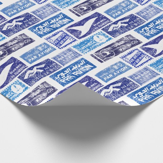 Luftpost / Par Avion - transparent Geschenkpapier (Ecke)