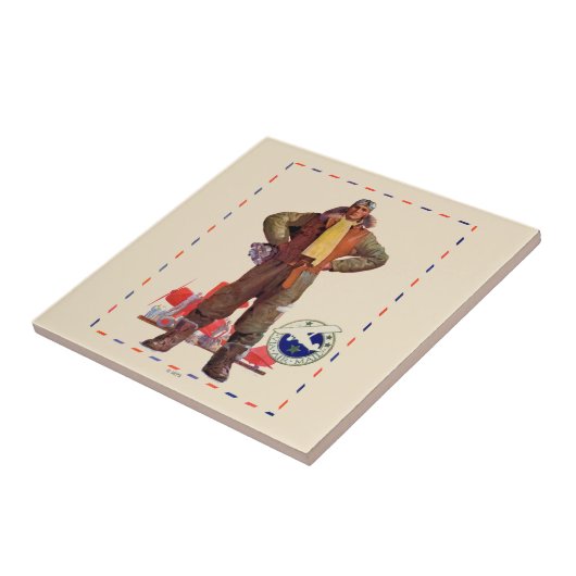Luftpost-Pilot Fliese (Seite)