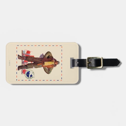 Luftpost-Pilot Gepäckanhänger (Vorderseite horizontal)