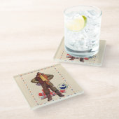 Luftpost-Pilot Glasuntersetzer (Schrägansicht)