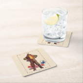 Luftpost-Pilot Rechteckiger Pappuntersetzer (Vor Ort)