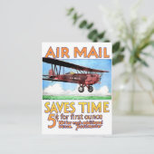 Luftpost Rette Zeit Postkarte (Stehend Vorderseite)