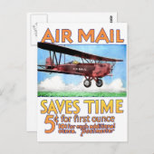 Luftpost Rette Zeit Postkarte (Vorne/Hinten)