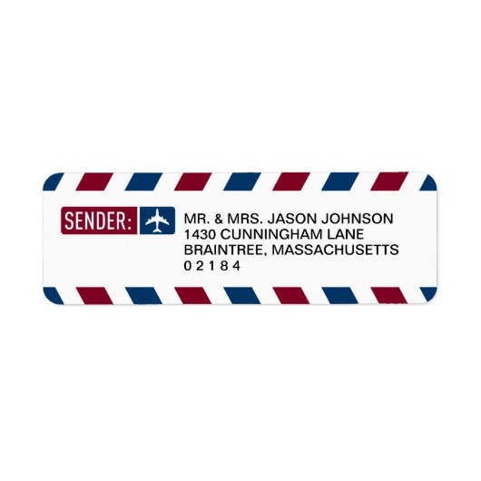 Luftpost-RÜCKSENDEADRESSE (Vorne)