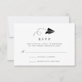 Luftpost | Schwarz-Weiß-RSVP-Karte RSVP Karte (Vorderseite)