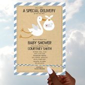 Luftpost Sonderlieferung Stork Boy Babydusche Einladung