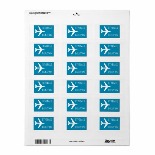 Luftpostaufkleber Adressaufkleber (Vorne)