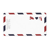 Luftpostaufkleber mit Rücksendeadresse (Vorne)