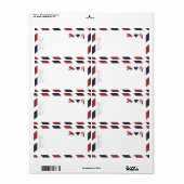 Luftpostaufkleber mit Rücksendeadresse (Vorne)