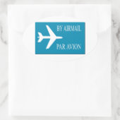 Luftpostaufkleber Ovaler Aufkleber (Tasche)