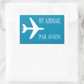 Luftpostaufkleber Rechteckiger Aufkleber (Tasche)