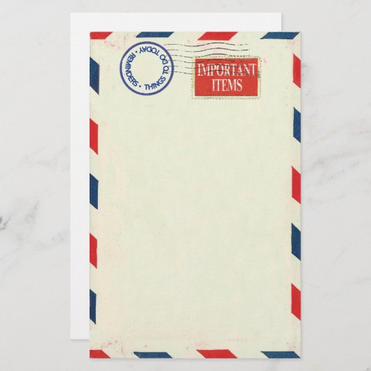 Luftpostbriefpapier Briefpapier (Vorne/Hinten)