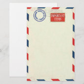 Luftpostbriefpapier Briefpapier (Vorne/Hinten)