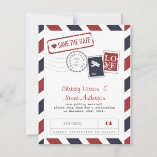 Luftpostkarte Save the Date