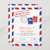 Luftpostkarte Save the Date Einladung (Vorne/Hinten)