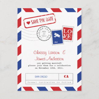 Luftpostkarte Save the Date Einladung