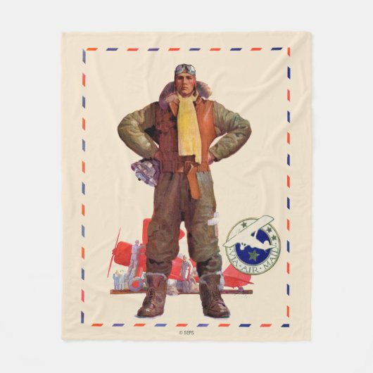 Luftpostpilot Fleecedecke (Vorderseite)