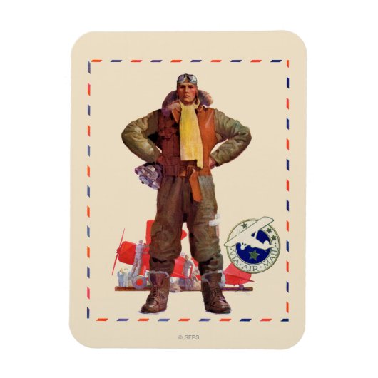 Luftpostpilot Magnet (Vertikal)