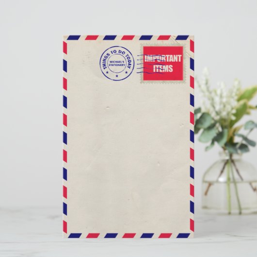 Luftpostsendung Briefpapier (Stehend Vorderseite)