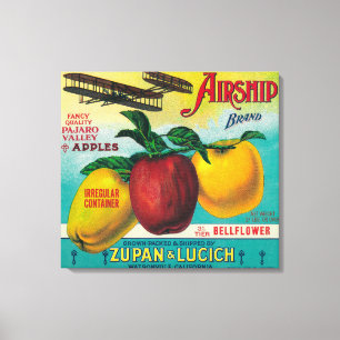 Luftschiff-Apple-Kiste LabelWatsonville, CA Leinwanddruck