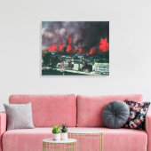 Luftschiff aus Ablaze während des Feuers 1906 Leinwanddruck (Insitu (Wohnzimmer))
