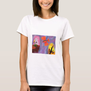 Luftschiff, das durch Wolkenbruch und Abmessungen T-Shirt