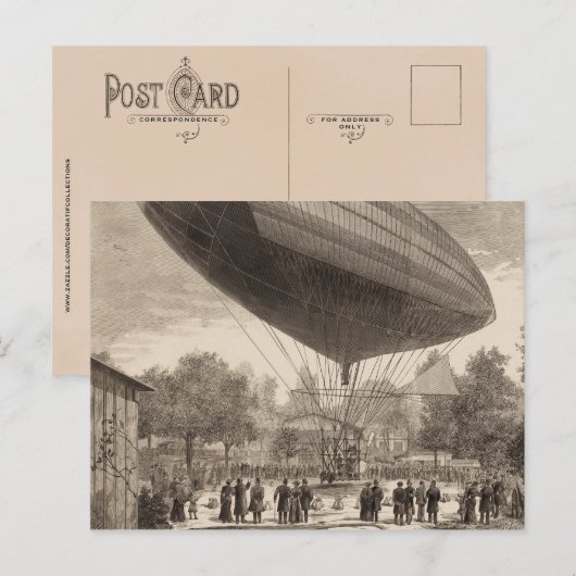 Luftschiff in Auteuil Postkarte (Vorne/Hinten)