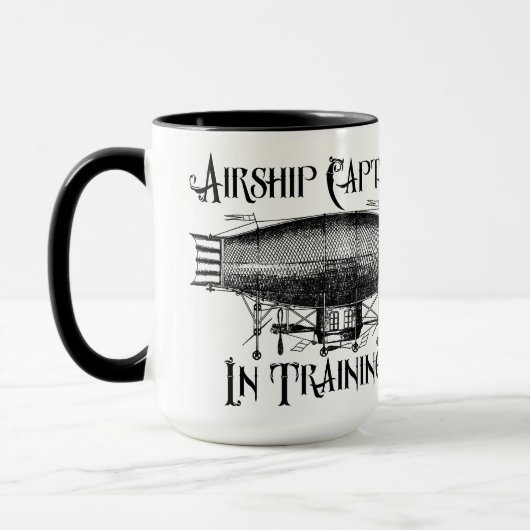 Luftschiff-Kapitän im Training, Steampunk Tasse (Links)