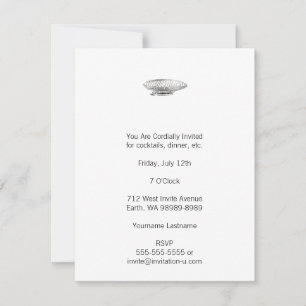 Luftschiff (Letterpress-Stil) Einladung