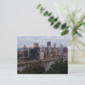 Luftschiff Pittsburgh Skyline bei Sonnenuntergang Postkarte (Stehend Vorderseite)