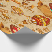 Luftschiff/Retroflugzeug Geschenkpapier (Ecke)