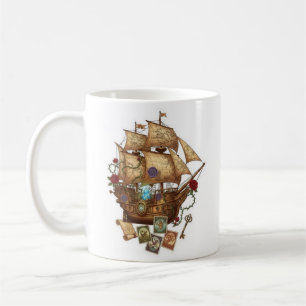 Luftschiff-Segelschiff mit Antik & Vintage Kaffeetasse