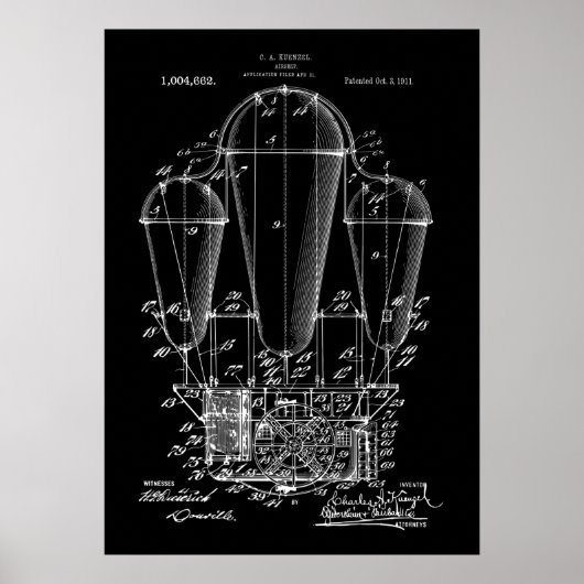 Luftschiff Steampunk Patent Poster (Vorne)