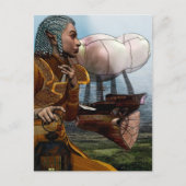Luftschiff Steampunk Postkarte (Vorderseite)