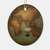 Luftschiff über die Osthalbkugel - Karte Keramik Ornament (Links)