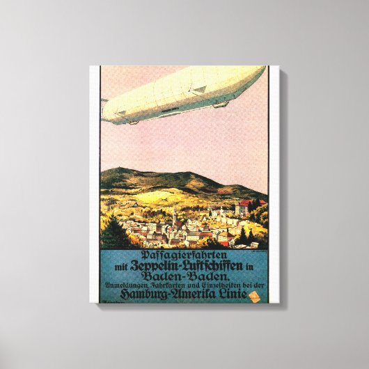 Luftschiff Zeppelin Luftschiff über Stadtplakat Leinwanddruck (Vorderseite)