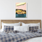 Luftschiff Zeppelin Luftschiff über Stadtplakat Leinwanddruck (Insitu (Schlafzimmer))