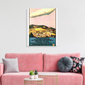 Luftschiff Zeppelin Luftschiff über Stadtplakat Leinwanddruck (Insitu (Wohnzimmer))