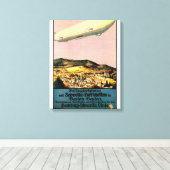 Luftschiff Zeppelin Luftschiff über Stadtplakat Leinwanddruck (Insitu (Holzboden))