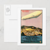 Luftschiff Zeppelin Luftschiff über Stadtplakat Postkarte (Vorne/Hinten)